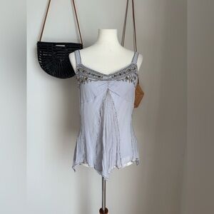 Alain Weiz Beaded Silk Camisole, Size 16